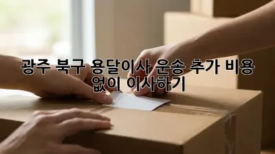 광주 북구 용달이사 운송: 추가 비용 없이 이사하기